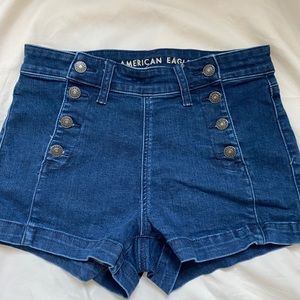american eagle sailor button jean shorts
